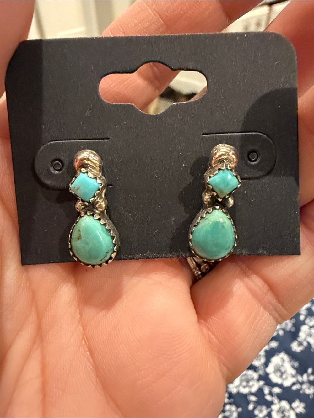 Turquoise Teardrop Earrings - Women Jewelry - Picture 3 of 4